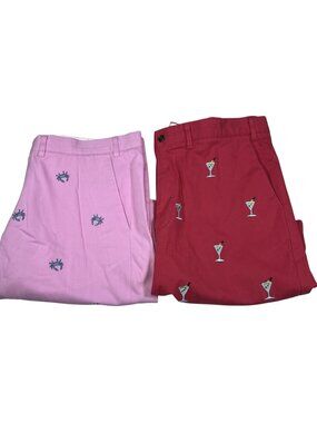 Castaway Nuntucket Island Mens Chino Shorts Crab Cocktail Print Size 40 Bundle